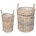 KOSZ NA ROŚLINY GENDT 2 SZT. NATURALNA SZAROŚĆ RATTAN KUBU
