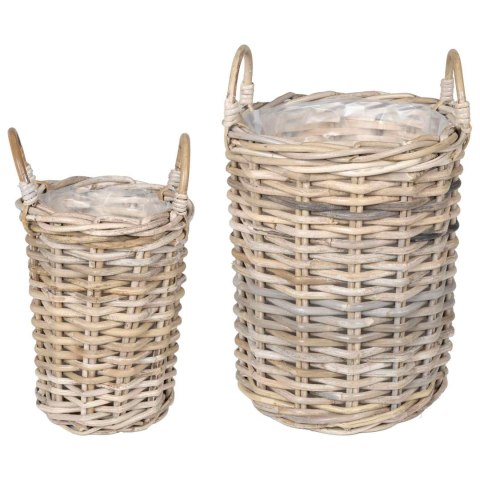 KOSZ NA ROŚLINY GENDT 2 SZT. NATURALNA SZAROŚĆ RATTAN KUBU