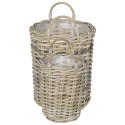 KOSZ NA ROŚLINY GENDT 2 SZT. NATURALNA SZAROŚĆ RATTAN KUBU