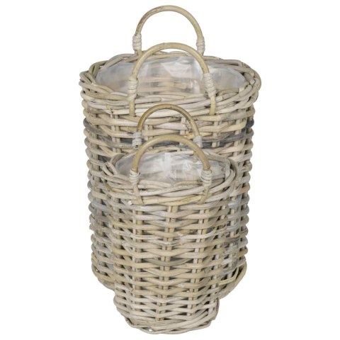 KOSZ NA ROŚLINY GENDT 2 SZT. NATURALNA SZAROŚĆ RATTAN KUBU