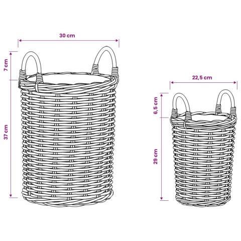 KOSZ NA ROŚLINY GENDT 2 SZT. NATURALNA SZAROŚĆ RATTAN KUBU