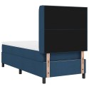 VidaXL Łóżko sprężynowe z poduszką Niebieski 200 x 90 cm tkanina