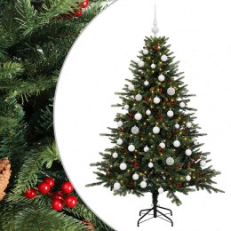 VidaXL Sztuczna choinka z bombką 150 cm 150 LED Ciepła biel
