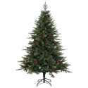 VidaXL Sztuczna choinka z bombką 150 cm 150 LED Ciepła biel