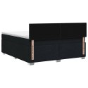ŁÓŻKO BOX SPRING Z MATERACEM I LED CZARNY 140 X 200 CM TKANINA