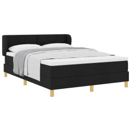VidaXL Łóżko sprężynowe Z zagłówkiem Czarny 140 x 190 cm tkanina