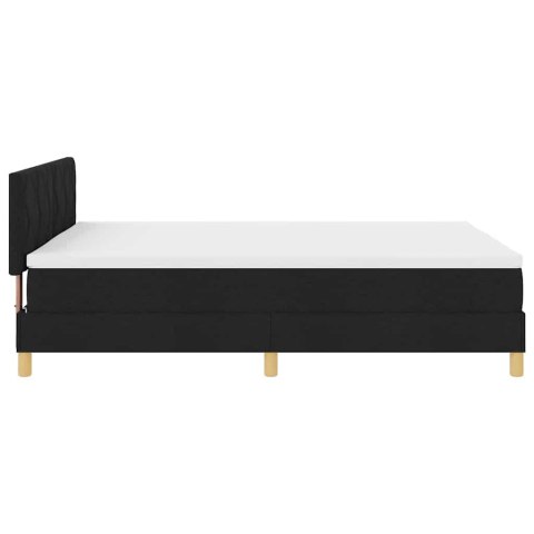 VidaXL Łóżko sprężynowe z poduszką Czarny 140 x 190 cm tkanina