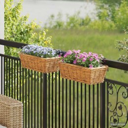 HANGING PLANTER KOSZ GENDT 2 SZT. NATURALNY BRĄZ RATTAN KUBU