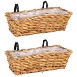 HANGING PLANTER KOSZ GENDT 2 SZT. NATURALNY BRĄZ RATTAN KUBU