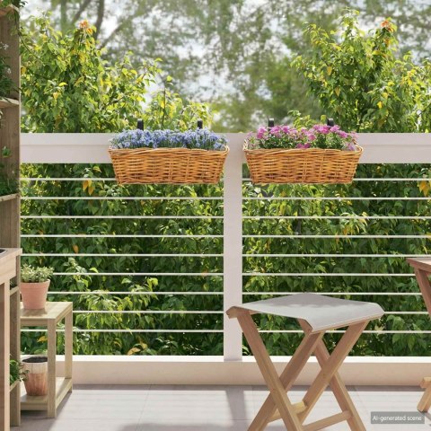 HANGING PLANTER KOSZ GENDT 2 SZT. NATURALNY BRĄZ RATTAN KUBU