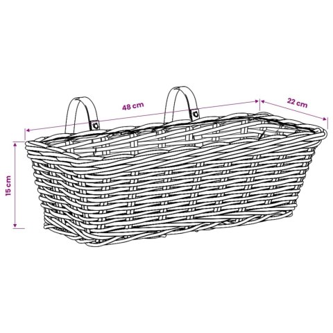 HANGING PLANTER KOSZ GENDT 2 SZT. NATURALNY BRĄZ RATTAN KUBU