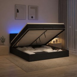 VidaXL Łóżko z pojemnikiem i materacem LED Czarny 140 x 200 cm tkanina