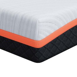 VidaXL Materac Biały i szary 140 x 200 cm Tkanina żakardowa