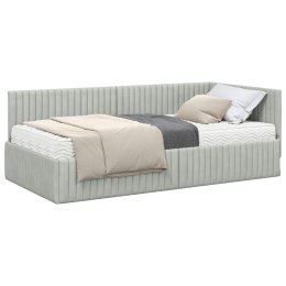 VidaXL Rama Łóżka Narożnego z Materacem 2 szt. Jasnoszary 100 x 200 cm