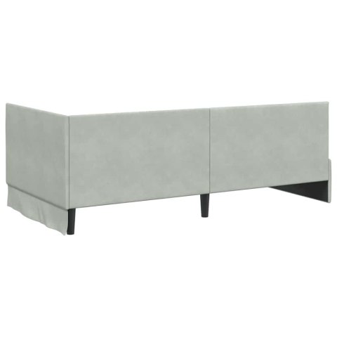 VidaXL Rama Łóżka Narożnego z Materacem 2 szt. Jasnoszary 100 x 200 cm