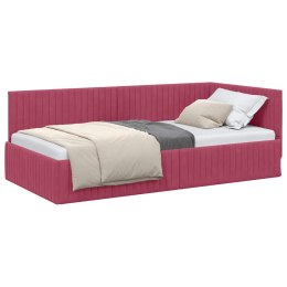 VidaXL Rama łóżka narożnego Czerwone wino 100 x 200 cm Aksamit