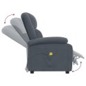 VidaXL Fotel masujący, ciemnoszary, obity aksamitem