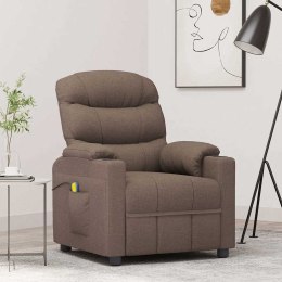 VidaXL Fotel masujący, taupe, tkanina