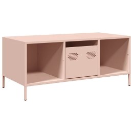 SZAFKA RTV, RÓŻOWA, 101,5X50X43,5 CM, STAL WALCOWANA NA ZIMNO