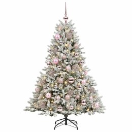 VidaXL Sztuczna choinka z bombką 120 cm 150 LED Ciepła biel