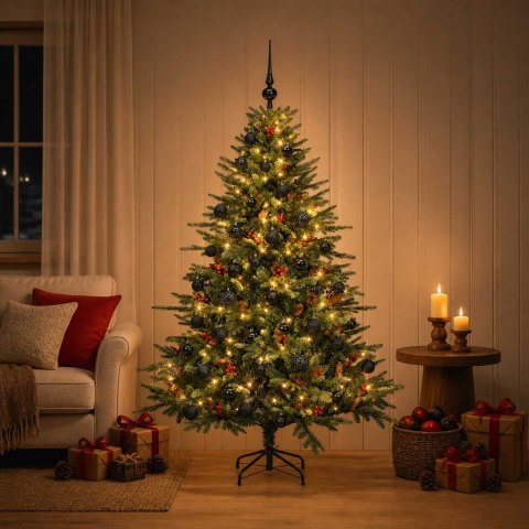 VidaXL Sztuczna choinka z bombką 150 cm 150 LED Ciepła biel
