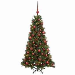 VidaXL Sztuczna choinka z bombką 150 cm 150 LED Ciepła biel