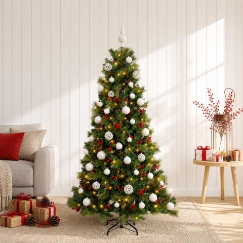 VidaXL Sztuczna choinka z bombką 150 cm 150 LED Ciepła biel