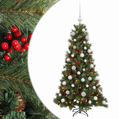 VidaXL Sztuczna choinka z bombką 150 cm 150 LED Ciepła biel