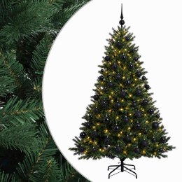 VidaXL Sztuczna choinka z bombką 180 cm 300 LED Ciepła biel