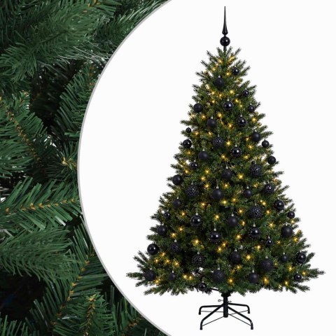 VidaXL Sztuczna choinka z bombką 180 cm 300 LED Ciepła biel
