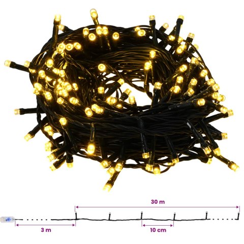 VidaXL Sztuczna choinka z bombką 180 cm 300 LED Ciepła biel