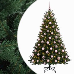VidaXL Sztuczna choinka z bombką 180 cm 300 LED Ciepła biel