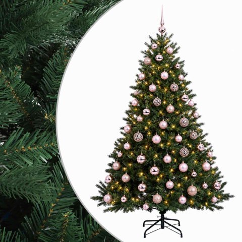 VidaXL Sztuczna choinka z bombką 180 cm 300 LED Ciepła biel