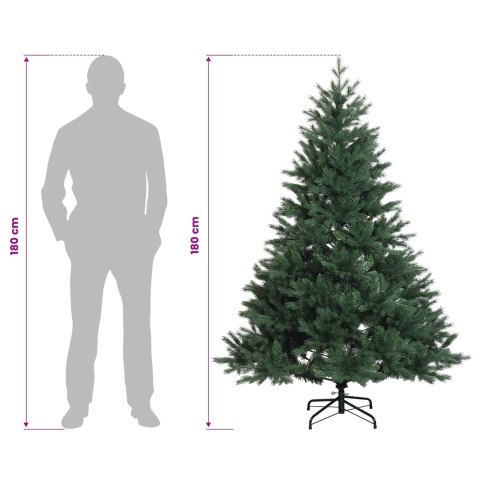 VidaXL Sztuczna choinka z bombką 180 cm 300 LED Ciepła biel