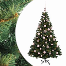 VidaXL Sztuczna choinka z bombkami 150 cm 150 LED Ciepła biel