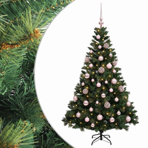 VidaXL Sztuczna choinka z bombkami 150 cm 150 LED Ciepła biel