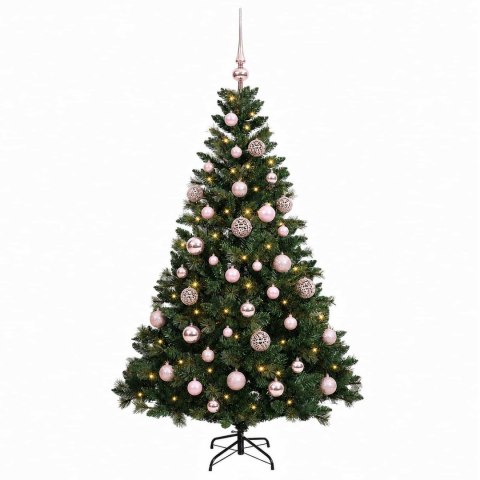 VidaXL Sztuczna choinka z bombkami 150 cm 150 LED Ciepła biel