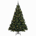 VidaXL Sztuczna choinka z bombkami 180 cm 300 LED Ciepła biel