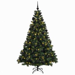 VidaXL Sztuczna choinka z bombkami 180 cm 300 LED Ciepła biel