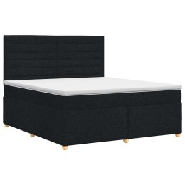 VidaXL Łóżko kontynentalne z materacem Czarny 140 x 190 cm tkanina