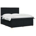 VidaXL Łóżko kontynentalne z materacem Czarny 140 x 190 cm tkanina