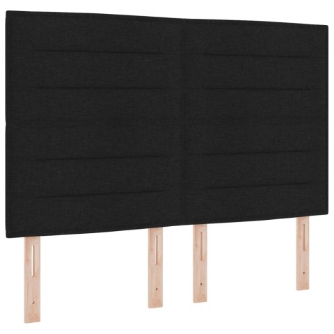 VidaXL Łóżko kontynentalne z materacem Czarny 140 x 190 cm tkanina