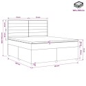 VidaXL Łóżko kontynentalne z materacem Czarny 140 x 190 cm tkanina