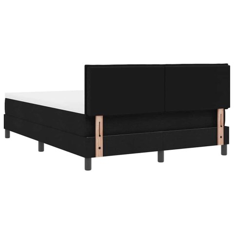 VidaXL Łóżko sprężynowe Z zagłówkiem Czarny 140 x 190 cm tkanina