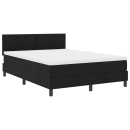 ŁÓŻKO SPRĘŻYNOWE Z PASKAMI LED CZARNY 140 X 190 CM TKANINA