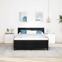 ŁÓŻKO SPRĘŻYNOWE Z PASKAMI LED CZARNY 140 X 190 CM TKANINA