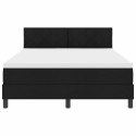 ŁÓŻKO SPRĘŻYNOWE Z PASKAMI LED CZARNY 140 X 190 CM TKANINA