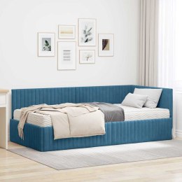 RAMA ŁÓŻKA NAROŻNEGO Z MATERACEM 2 SZT. NIEBIESKI 90 X 200 CM