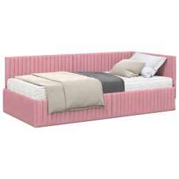 VidaXL Rama Łóżka Narożnego z Materacem 2 szt. różowy 90 x 200 cm