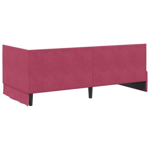 RAMA ŁÓŻKA NAROŻNEGO CZERWONE WINO 90 X 200 CM AKSAMIT
